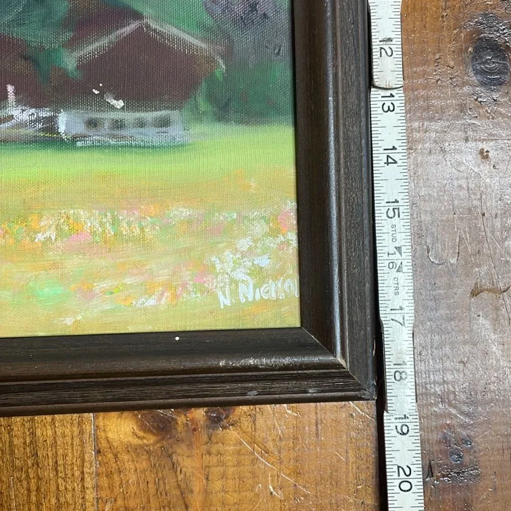 Framed Original Country Painting Signed N. Nichols